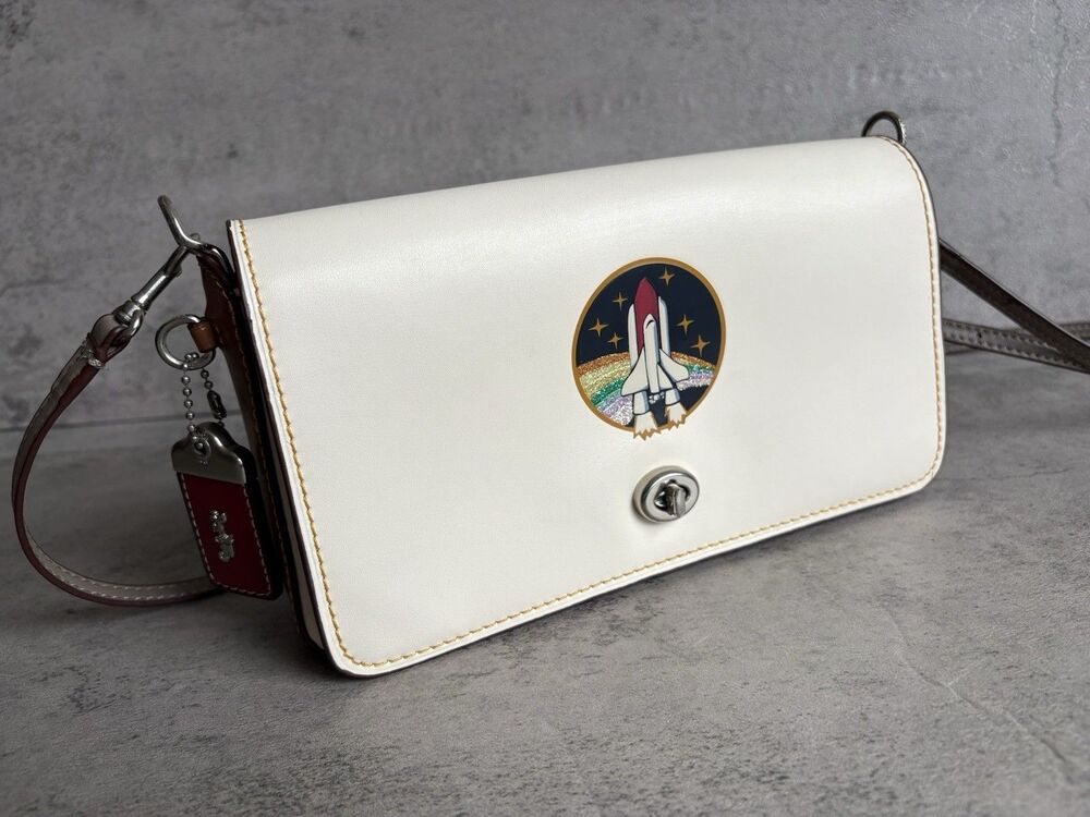 Coach 1941 Dinky W/ Embossed Rocket Shuttle Crossbody Leather Bag limited Editio